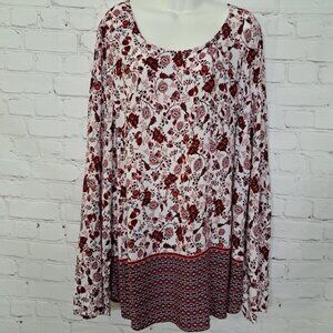 Faded Glory Rayon Floral Tunic Top Size XXL